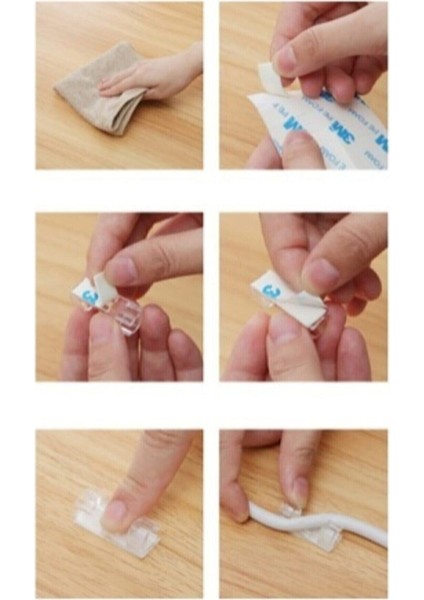 100 Adet Kablo Düzenleyici Duvar Fayans Cam Kablo Tutucu Yapışkanlı Klips Şeffaf Renk 100 Adet modelleri