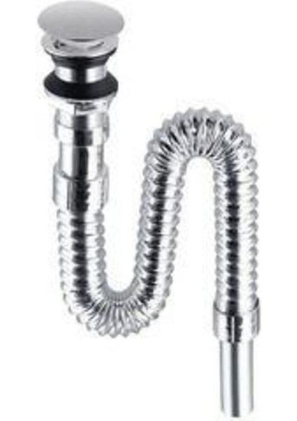 Koku Önleyicili Pop-Up Bas Aç Körüklü Banyo Lavabosu Gider Sifonu Krom Renk Lavabo Sifonu fiyatları