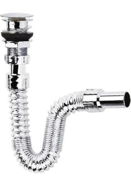 Koku Önleyicili Pop-Up Bas Aç Körüklü Banyo Lavabosu Gider Sifonu Krom Renk Lavabo Sifonu modelleri