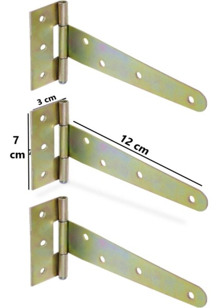 3 Adet Kuyruklu Menteşe Kalvaniz Kaplama 904/5 Mobilya Menteşeleri Beyaz