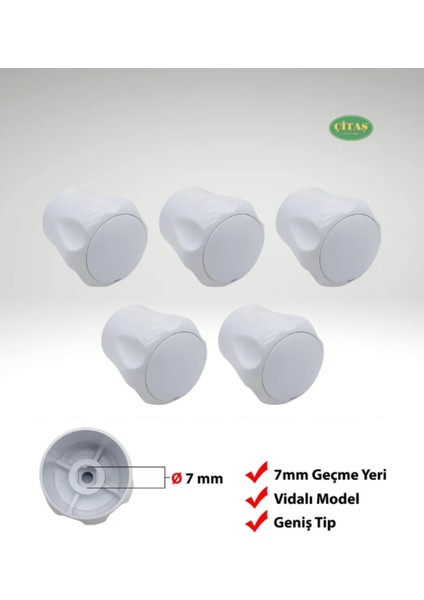 5 Adet Radyatör/petek Vanası Başlığı-Kafası Volanı Geniş Tip Tr