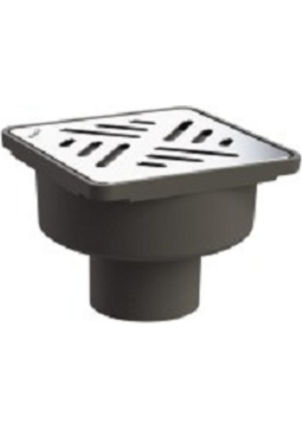 Yer SIFONU10X10 50 Alttan Çıkış Üstü Paslanmaz Altı Plastik Lavabo Sifonu