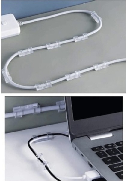 Kablo Sabitleyici Klipsler 20 Adet Kablo Düzenleyici Duvar Fayans Cam Kablo Tutucu Yapışkanlı Klips