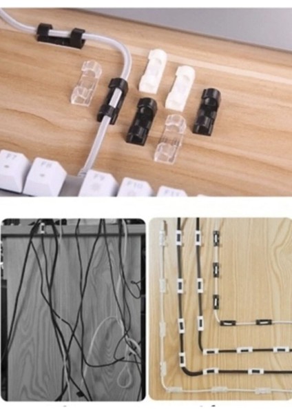 Kablo Sabitleyici Klipsler 20 Adet Kablo Düzenleyici Duvar Fayans Cam Kablo Tutucu Yapışkanlı Klips modelleri