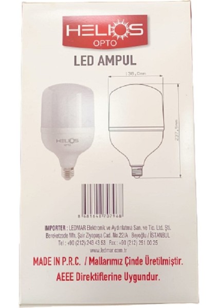 Helios Opto 50W LED Ampül Beyaz Işık E27 Tasarruflu Ampul 50 Watt Yok Tekli modelleri