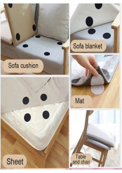 Halı Kilim Koltuk Örtüsü Yastık Kaydırmaz Sabitleme Cırt 10 Adet Çift Taraflı Bant Siyah modelleri