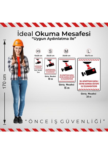 Bu Apartman Kapalı Devre Kamera Sistemi ile IZLENMEKTEDIR/15X20CM/3ADET/ETIKET/V1-2 Tr modelleri