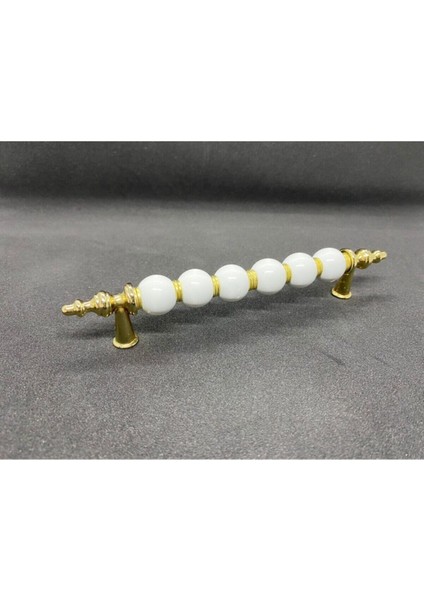 Lüx Polimer Boncuk Kulp 96 mm Dolap Çekmece Vestiyer Mobilya Kulpları Gri