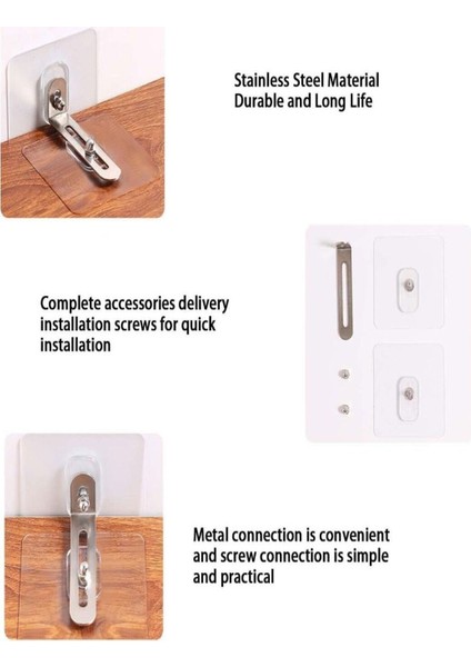 2 Adet Kendinden Yapışkanlı Mobilya Sabitleme Aparatı Mobilya Bağlantı Elemanları Beyaz modelleri
