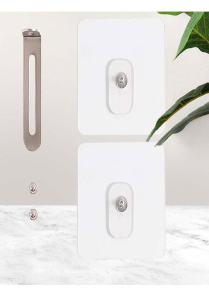 2 Adet Kendinden Yapışkanlı Mobilya Sabitleme Aparatı Mobilya Bağlantı Elemanları Beyaz