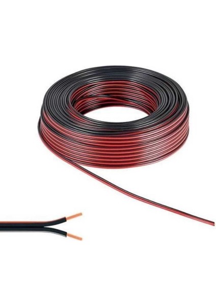 2x0,75 Bitişik Kordon Kablo Siyah 100 Metre