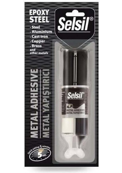 Epoksi Metal Yapıştırıcı Enjektör 5 Dakika 28 gr Epoksiler Çok Renkli Tr Sınıf 4.3 Su ile Temasta Al