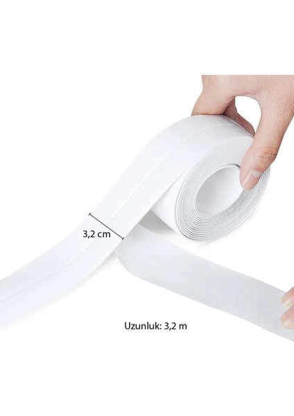 Lavabo Klozet Pimapen Kenarı ve Küvet Kenar Bandı - 3,2 mt Su Sızdırmaz Geçirmez Bant Izolasyon Band modelleri