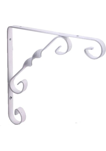 Burgulu 15 x 15 cm Dekoratif Raf Altı Raf Ayağı Konsol Beyaz Raf Altı Beyaz