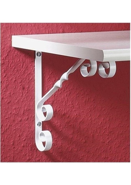 Burgulu 15 x 15 cm Dekoratif Raf Altı Raf Ayağı Konsol Beyaz Raf Altı Beyaz modelleri