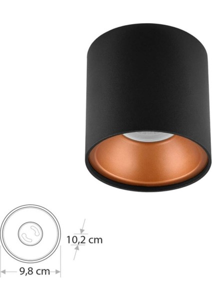 CT-5421 Foça Dekoratif Aplik Siyah+Gold Sıva Üstü Armatür