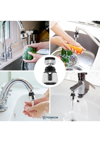 Su Tasarrufu ve Konfor Bir Arada! 2 Modlu Esnek Musluk Başlığı Lavabo Başlığı Hareketli 2 Yıl Krom 2 modelleri