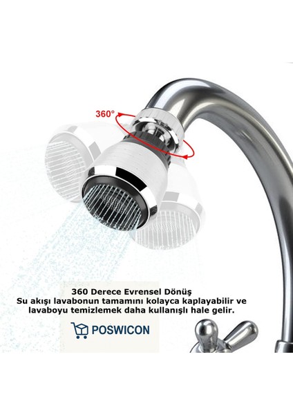 Su Tasarrufu ve Konfor Bir Arada! 2 Modlu Esnek Musluk Başlığı Lavabo Başlığı Hareketli 2 Yıl Krom 2 indirimleri