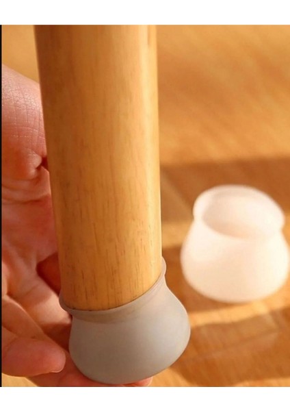 12 Adet Çizilmeyi ve Gürültüyü Önleyen Parke Koruyucu -Silikon Mobilya Sandalye Sehpa Ayağı Kılıfı B fiyatları