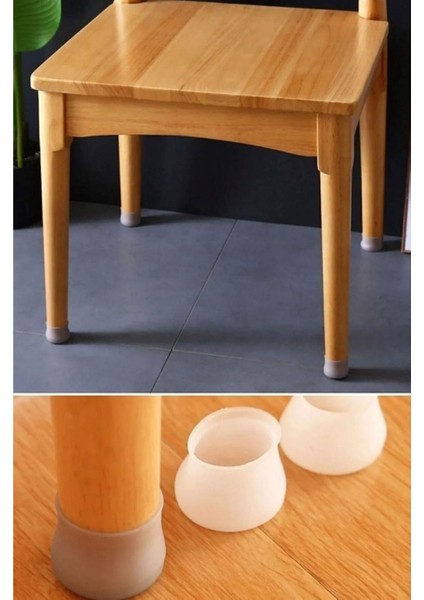 12 Adet Çizilmeyi ve Gürültüyü Önleyen Parke Koruyucu -Silikon Mobilya Sandalye Sehpa Ayağı Kılıfı B modelleri