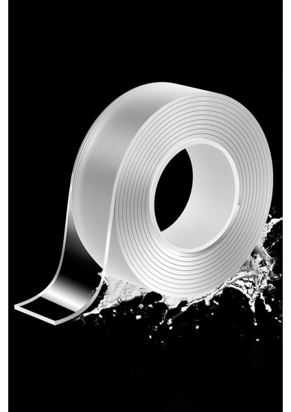 Çift Taraflı Nano Bant Çok Amaçlı Priz Tablo Çerçeve Poster Asma Şeffaf Bant Iz Bırakmaz Koli Bandı