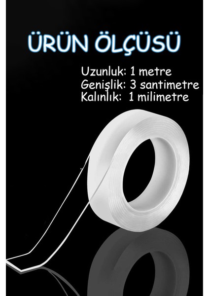 Çift Taraflı Nano Bant Çok Amaçlı Priz Tablo Çerçeve Poster Asma Şeffaf Bant Iz Bırakmaz Koli Bandı fiyatları