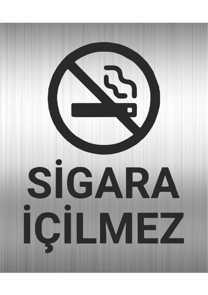 Sigara Içilmez Uyarı Levhası Kapı ve Duvar Yönlendirme Levhası 10X12 cm Metal Levha