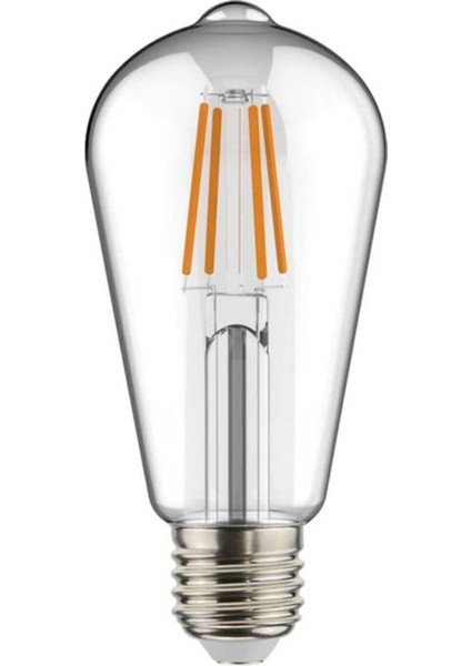 1 Adet K2 6W E27 2700K Sarı Işık Flamanlı Rustik LED Ampul KES505 Tekli Sarı Işık E27 Rustik Ampul 0