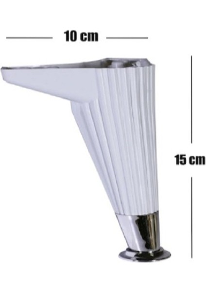 Mobilya Aksesuarı Baza Kanepe Koltuk Puf Ayağı Beyaz Krom 15 cm (2 Adet) Beyaz fırsatları