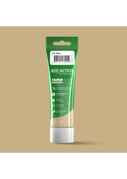 Aquacool Su Bazlı Çatlak Giderici Hızlı Kuruyan Ahşap Tamir Dolgu Macunu 134 Meşe Rengi 200 gr