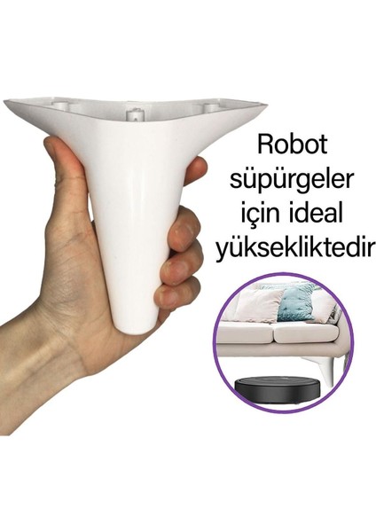 4 Adet Zelve 12 cm Beyaz Lüx Mobilya Kanepe Sehpa Ünite Koltuk Ayağı Baza Ayak Masa Ayakları Beyaz T fiyatları