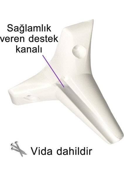 4 Adet Zelve 12 cm Beyaz Lüx Mobilya Kanepe Sehpa Ünite Koltuk Ayağı Baza Ayak Masa Ayakları Beyaz T fırsatları