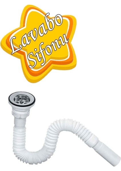 Körüklü Lavabo Hortumu Sifonu Pis Su Gider Borusu 45-134 cm Tesisat Malzemeleri