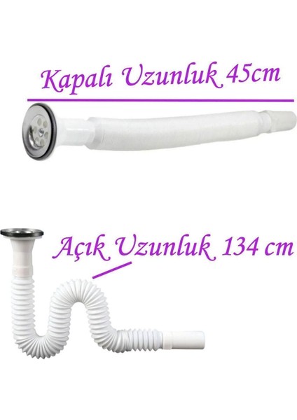 Körüklü Lavabo Hortumu Sifonu Pis Su Gider Borusu 45-134 cm Tesisat Malzemeleri fiyatları