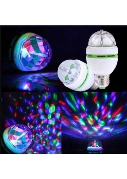 Renkli LED Döner Başlıklı Disko Topu Ampul Gece Lambası 3 Watt E27 Duylu Renkli Disco Ampul Tekli Ma fiyatları