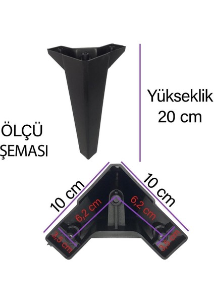 4 Adet Serdivan 20 cm Siyah Lüx Mobilya Kanepe Sehpa Ünite Koltuk Ayağı Baza Ayak Masa Ayakları Siya modelleri