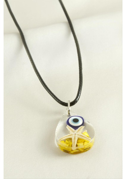 Resveq Deniz Yıldızı Damla Epoksi Kolye-Sarı fiyatları