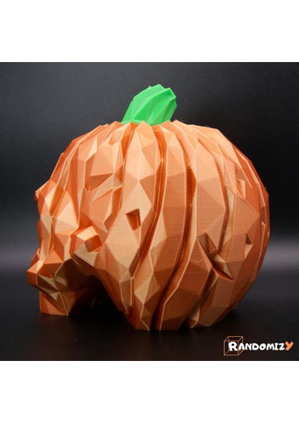Low Poly Balkabağı Kafatası – Cadılar Bayramı Temalı 3D Baskı Dekor modelleri
