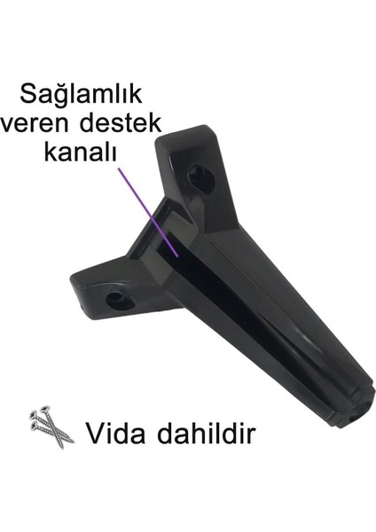 Serdivan 6'lı Set Mobilya Ünite Çekyat Koltuk Kanepe Ayarlı M8 Destek Ayağı 15 cm Siyah Baza Ayak Ma