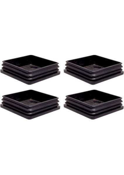 90X90 mm Plastik Kare Içe Geçme Profil Tapası (Kutu) (4 Adet) Siyah