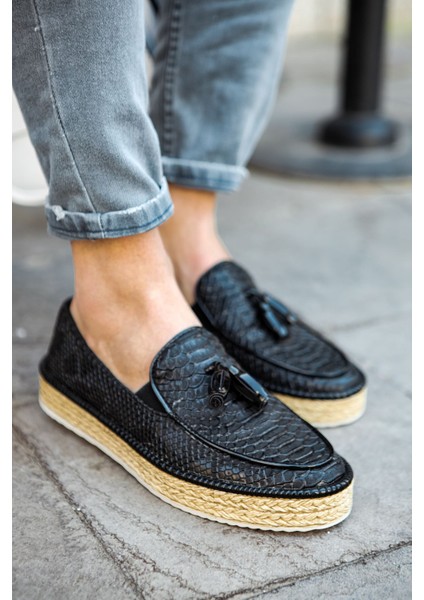 ZRC119 Tassels Erkek Loafer Ayakkabı Siyah