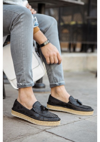 ZRC119 Tassels Erkek Loafer Ayakkabı Siyah modelleri