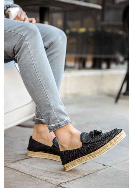 ZRC119 Tassels Erkek Loafer Ayakkabı Siyah fırsatları