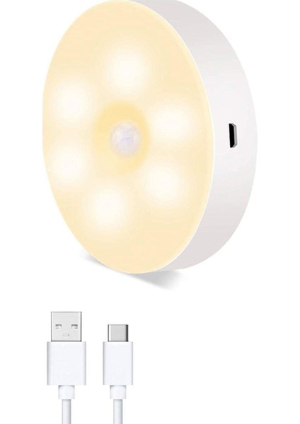 ® Hareket Sensörlü USB Şarjlı Spot Lamba Mıknatıslı ve Yapışkanlı Gün Işığı Renk LED Gün Işığı LED C