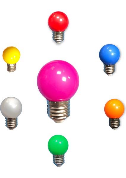 1 Adet Ampul E-27 1 W Renkli Gece Lambası Ampulü Pst Tekli Gün Işığı E27 LED Ampul 1 Watt Yok A'dan
