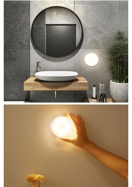 ® Hareket Sensörlü USB Şarjlı Spot Lamba Mıknatıslı ve Yapışkanlı Gün Işığı Renk LED Gün Işığı LED C