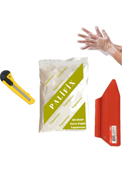 4'lü Set 125 Gram Duvar Kağıdı Uygulama Seti Yapıştırıcısı Tutkalı Glitolin Tutkal