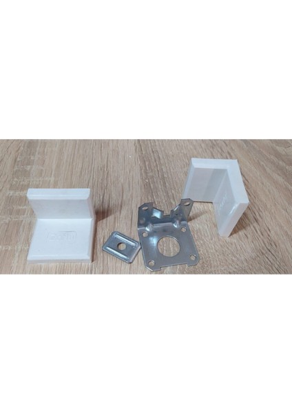2 Adet Dolap Duvar Askı Montaj Elamanı Gri
