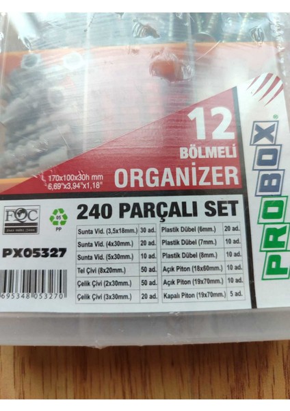 240 Parça Vida,dübel,duvar Çivisi,askılı Vida Set Vida Set modelleri