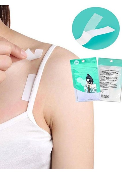 36 Parça Şeffaf Elbise Sabitleyici Dekolte Takı Kıyafet Sabitleme Bandı Elbise Kaydırmaz Bant Çift T modelleri